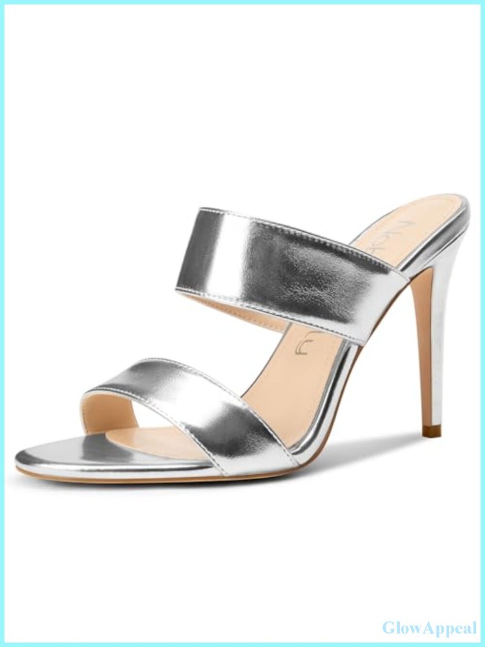 3.9" Stiletto Heeled Sandals Two Strap Slip-on Mules Open Toe Backless